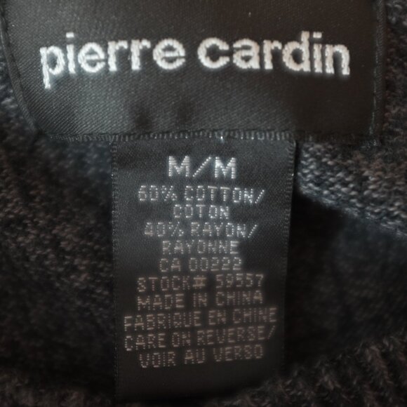 Pierre Cardin Men's Classic V-Neck Cable Knit Sweater Charcoal Grey size M - Picture 2 of 6